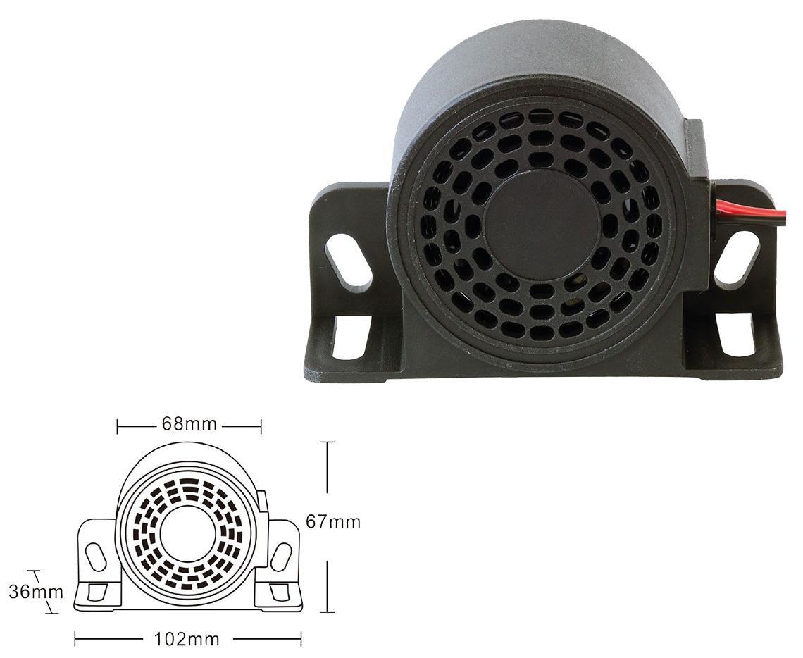 White-tone reversing alarm BSR402